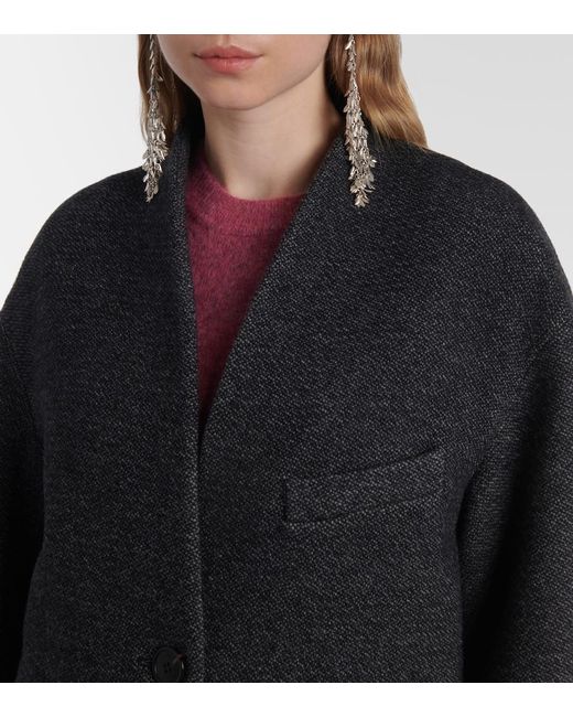 Isabel Marant Black Eris Wool-Blend Coat
