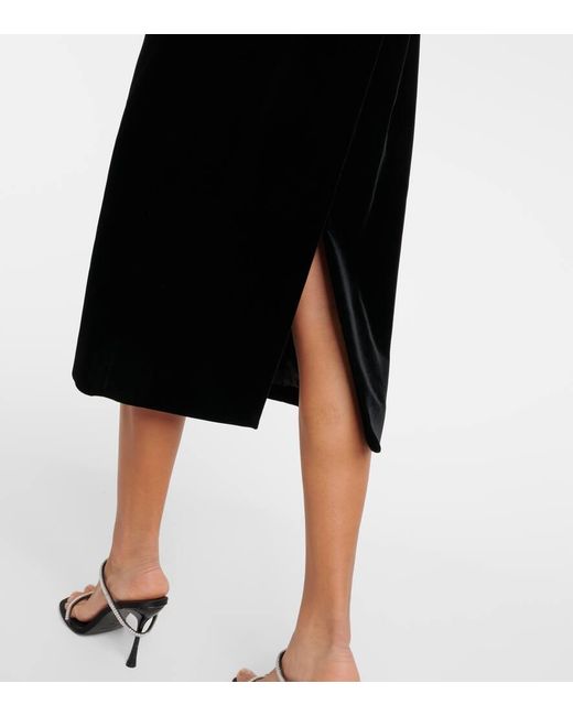 Wardrobe NYC Black Strapless Velvet Midi Dress