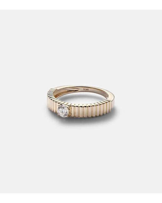 STONE AND STRAND White Cher 14Kt Ring With Diamonds