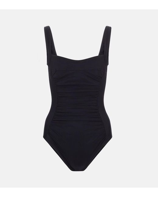 Karla Colletto Blue Basics Ruched Swimsuit