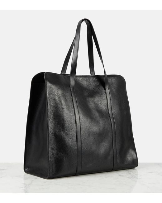 The Row Black Tote Ben Aus Leder