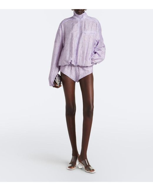 Christopher Esber Purple Light Leak Jacquard Romper