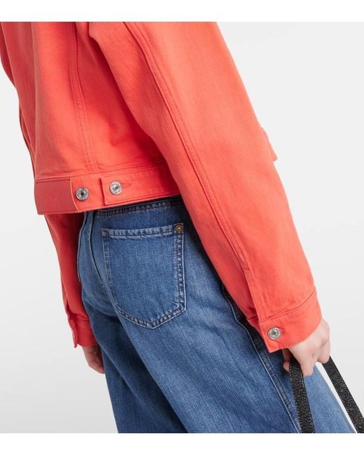 Giacca di jeans oversize Nellie di 7 For All Mankind in Orange