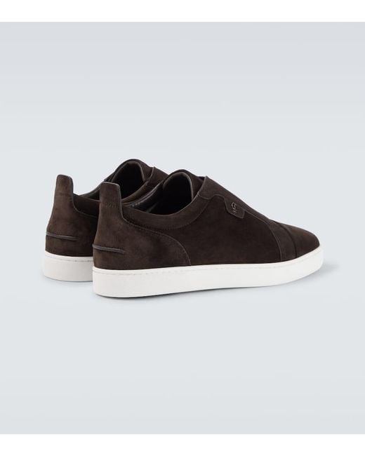 Christian Louboutin Slip-Ons St Louis Aus Veloursleder in Brown für Herren