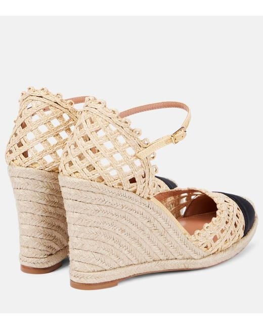 Aquazzura Natural Sunburst 120 Espadrille Wedges
