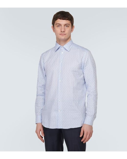 Camisa de algodon con paisley Etro de hombre de color Blue