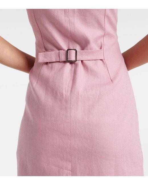 Faithfull The Brand Pink Jaques Linen Minidress