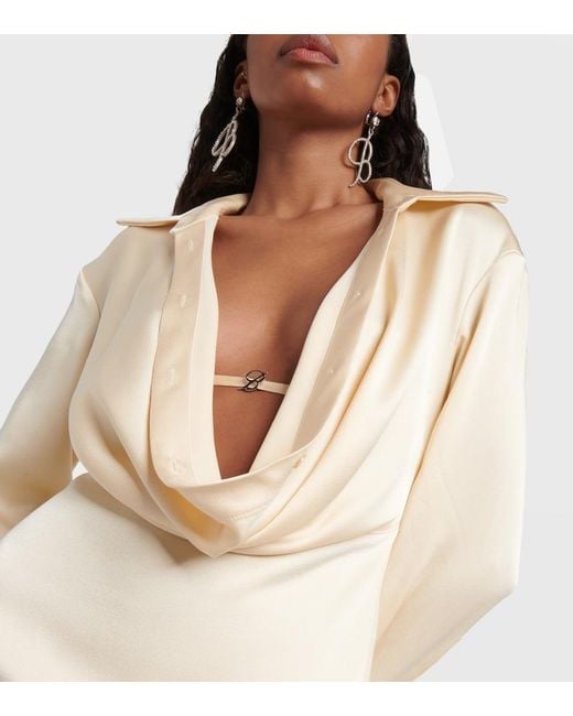 Blumarine Natural Draped Minidress