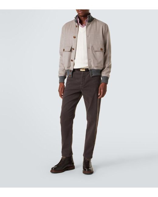 Brunello Cucinelli Gray Mid-Rise Straight Jeans for men