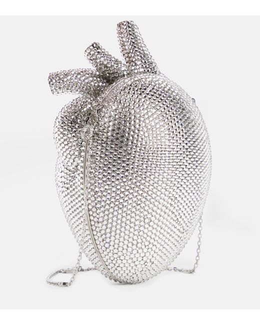 期間限定値下げsilver crystal heart clutch Silver Crystal Heart Clutch – self-portrait