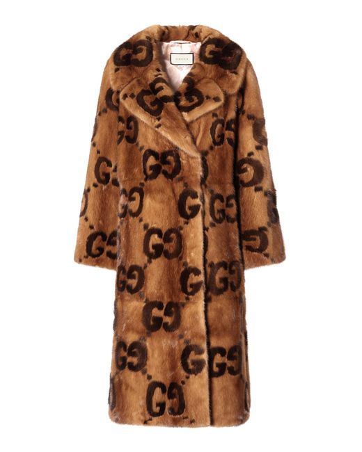 Manteau en vison Gucci en coloris Brown