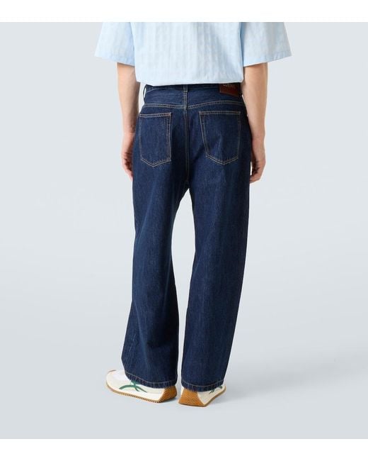 Loewe Blue Mid-Rise Barrel-Leg Jeans for men