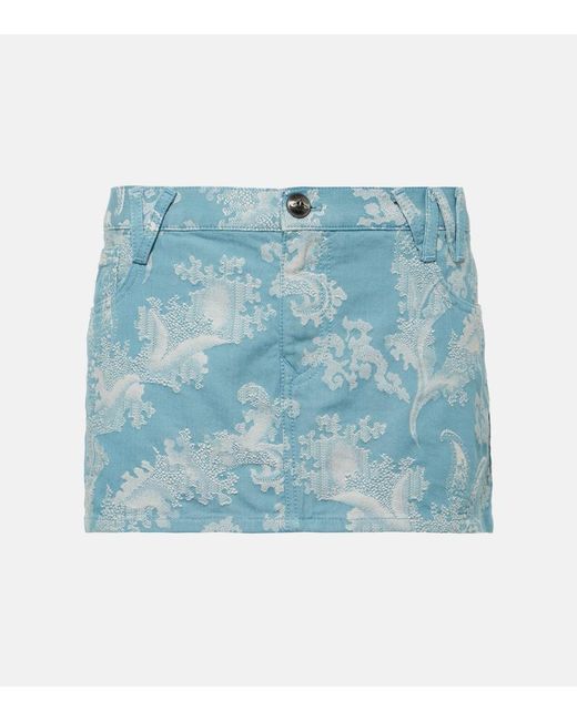 Vivienne Westwood Blue Foam Jacquard Denim Miniskirt