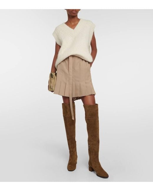 Jimmy Choo Brown Overknee-Stiefel Loren 45 Aus Veloursleder