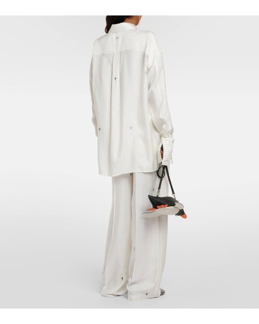 X Suna Fujita – Chemise en soie et coton Loewe en coloris White