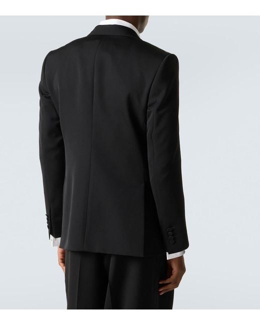 Dolce & Gabbana Black Wool And Silk-Blend Tuxedo Jacket for men
