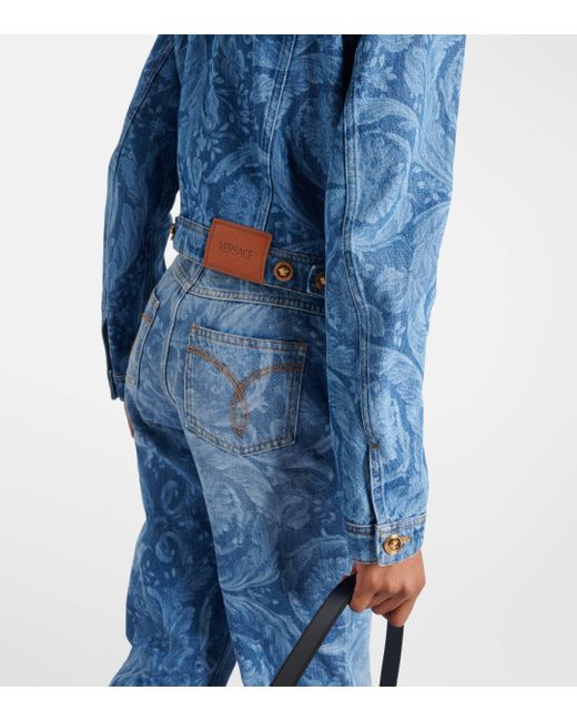Veste Barocco en jean Versace en coloris Blue