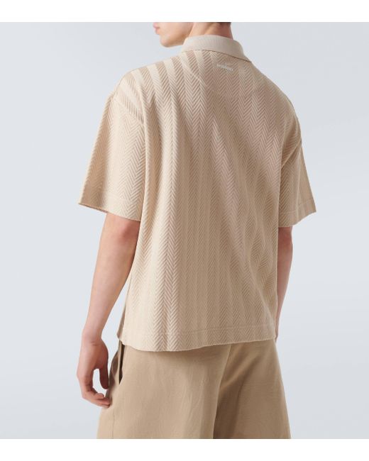 Polo Chevron en coton melange Missoni pour homme en coloris White