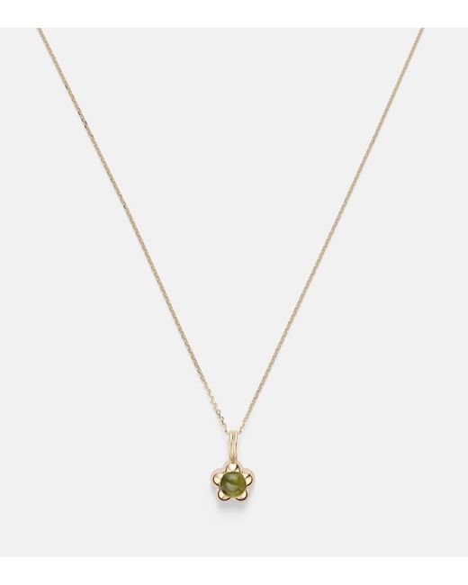 STONE AND STRAND White Kensington 14Kt Necklace With Peridot