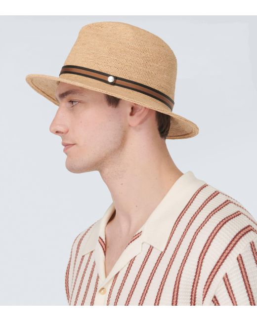 Borsalino White Argentina Crochet Raffia Panama Hat for men