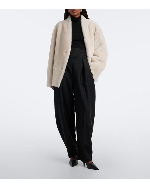 Loulou de Saison White Catherine Reversible Shearling Jacket