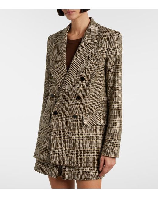 Veronica Beard Brown Rhys Houndstooth Double-Breasted Blazer
