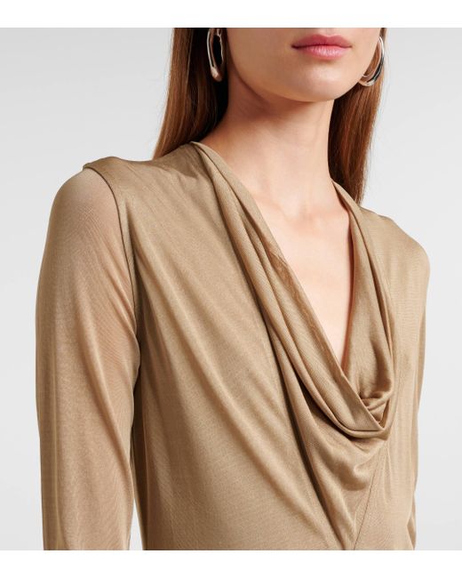 Totême  Natural Draped Jersey Maxi Dress