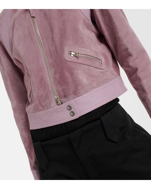 Tom Ford Pink Cropped-Jacke aus Veloursleder