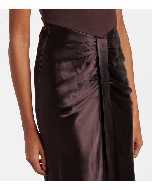 Staud Black Wayfaring Gathered Strapless Midi Dress