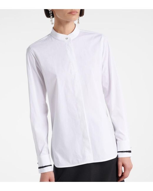 Max Mara White Otranto Cotton-Blend Poplin Shirt
