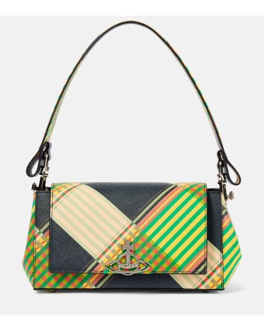 Vivienne Westwood Green Hazel Medium Checked Shoulder Bag