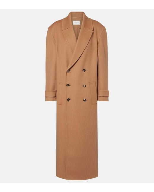 Saint Laurent Brown Cashmere And Wool Coat