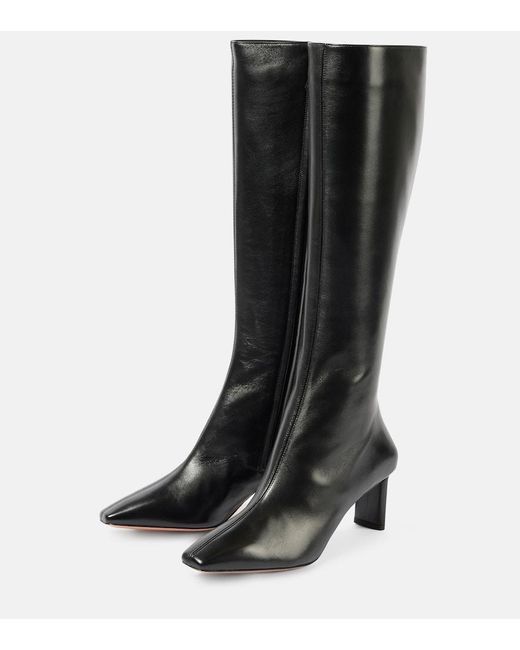 Aquazzura Black Stiefel Zenn 65 Aus Leder
