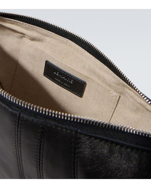 Lemaire Black Croissant Small Leather Shoulder Bag for men