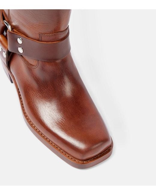 Paris Texas Brown Bikerstiefel Roxy 45 Aus Leder