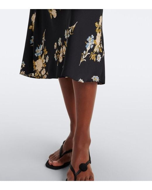 Veronica Beard Black Kieren Floral Silk-Blend Georgette Midi Dress