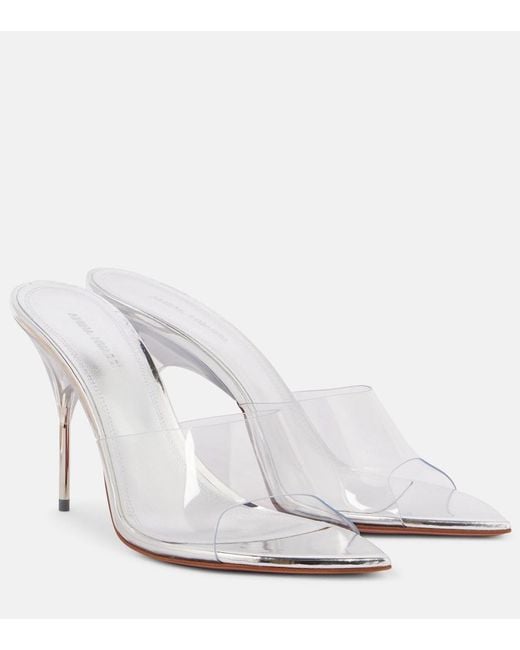 AMINA MUADDI White Bianca Glass 95 Pvc Mules