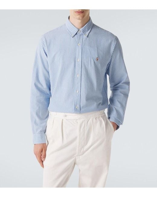 Polo Ralph Lauren Blue Striped Cotton Shirt for men