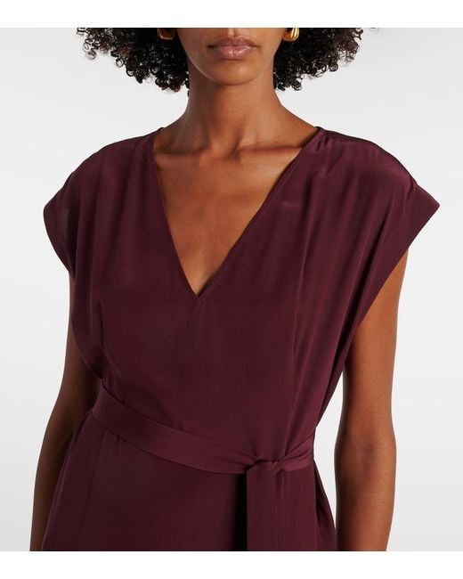 Joseph Purple Silk Crepe Midi Dress