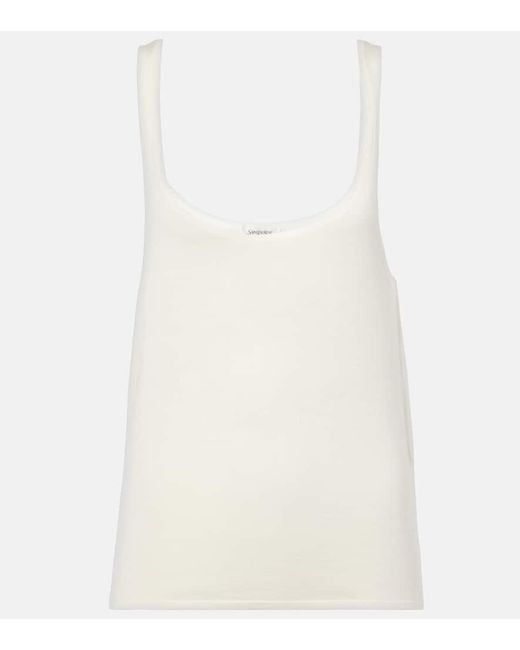 Saint Laurent White Wool, Cashmere And Silk-Blend Tank Top