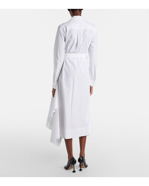 Loewe White Draped Cotton Wrap Dress