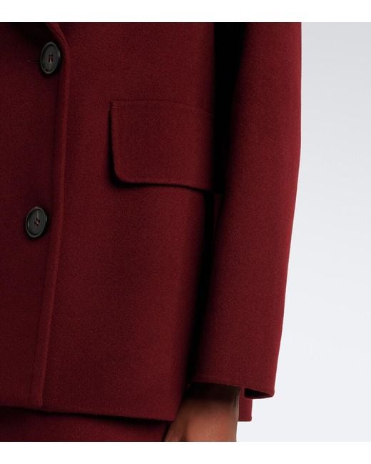 Max Mara Purple Virgin Wool Peacoat