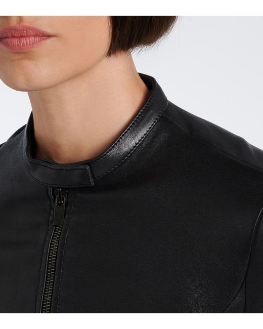 Gucci Black Cropped Leather Jacket
