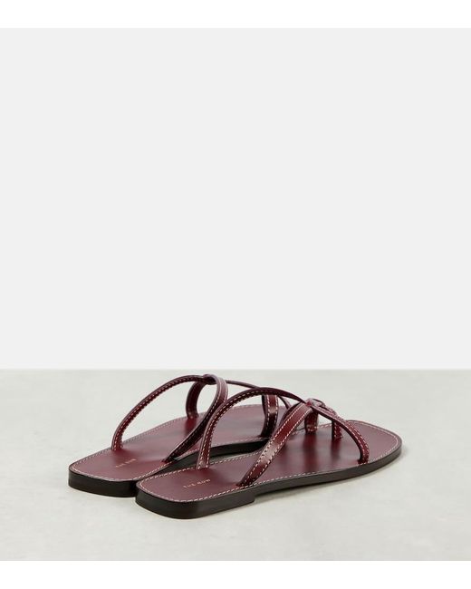 The Row Brown Link Leather Sandals
