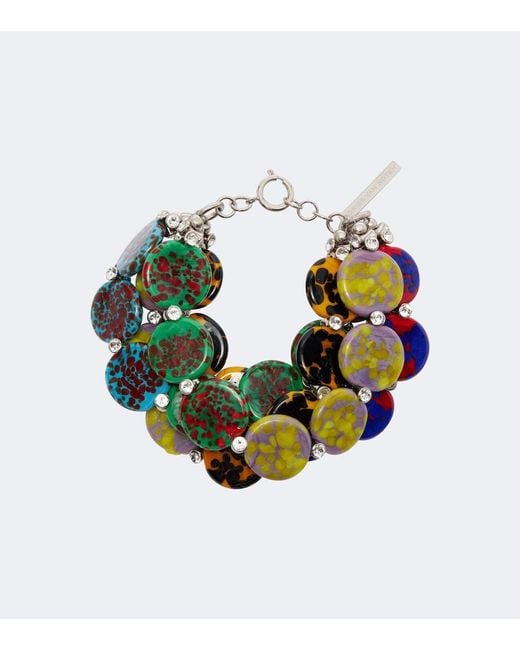 Dries Van Noten Green Beaded Bracelet