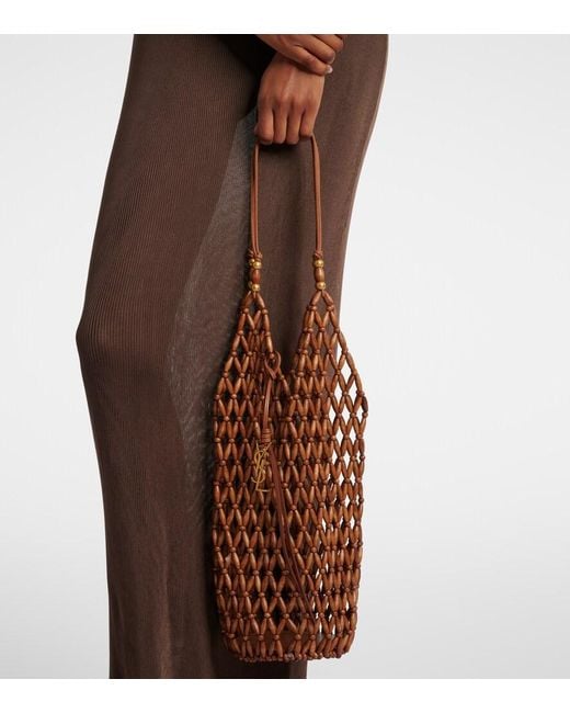 Saint Laurent Metallic Supple Beaded Tote Bag