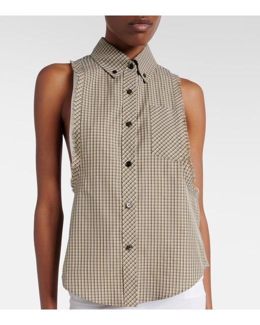 Versace Natural Checked Cotton Shirt