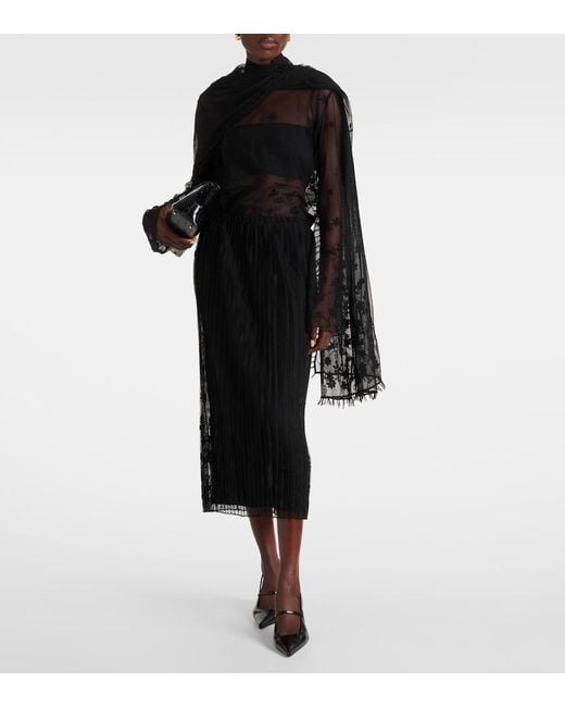 Totême Gray Embroidered Tulle Blouse