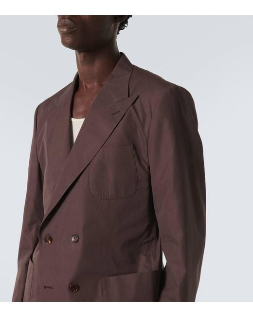 Dolce & Gabbana Brown Cotton And Silk Poplin Blazer for men