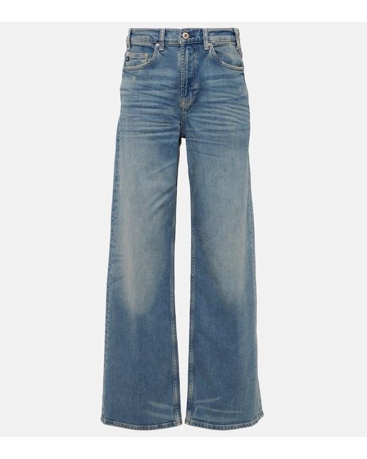 AG Jeans Blue New Baggy High-rise Wide-leg Jeans